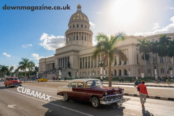 Cubamax office with travel and remittance services displayed. Image Title: Cubamax Travel and Remittance Services.